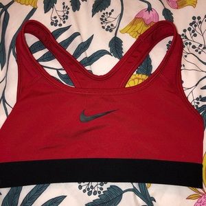 red sports bra